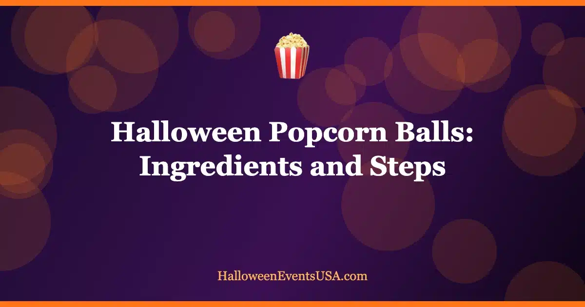 Halloween popcorn balls recipe steps Step by step halloween popcorn balls being shaped by buttered hands